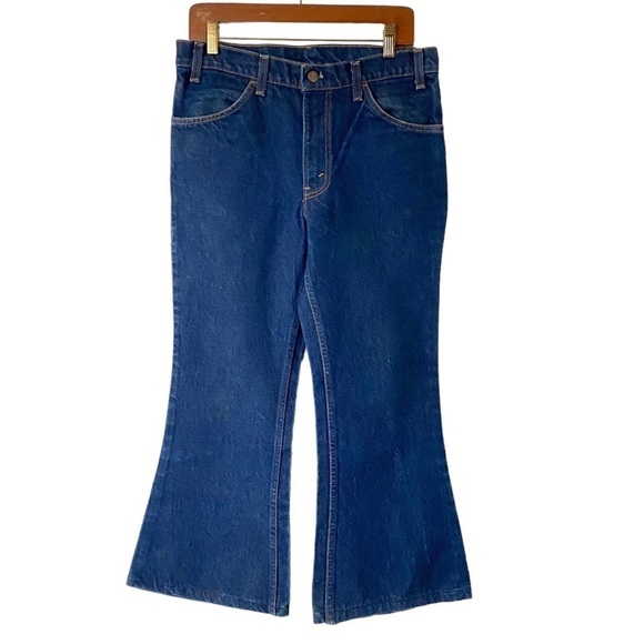 Vintage Levis BELL BOTTOMS Jeans Orange Tab 70s Style Retro Denim Hemmed Mens 33 - Picture 1 of 14